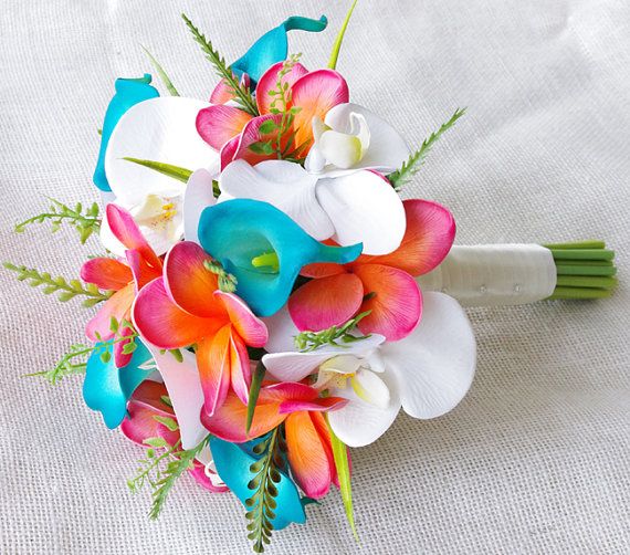 wedding-coral-orange-and-turquoise-teal-natural-touch-orchids-callas-and-plumerias-silk-flower-bride-bouquet.jpg